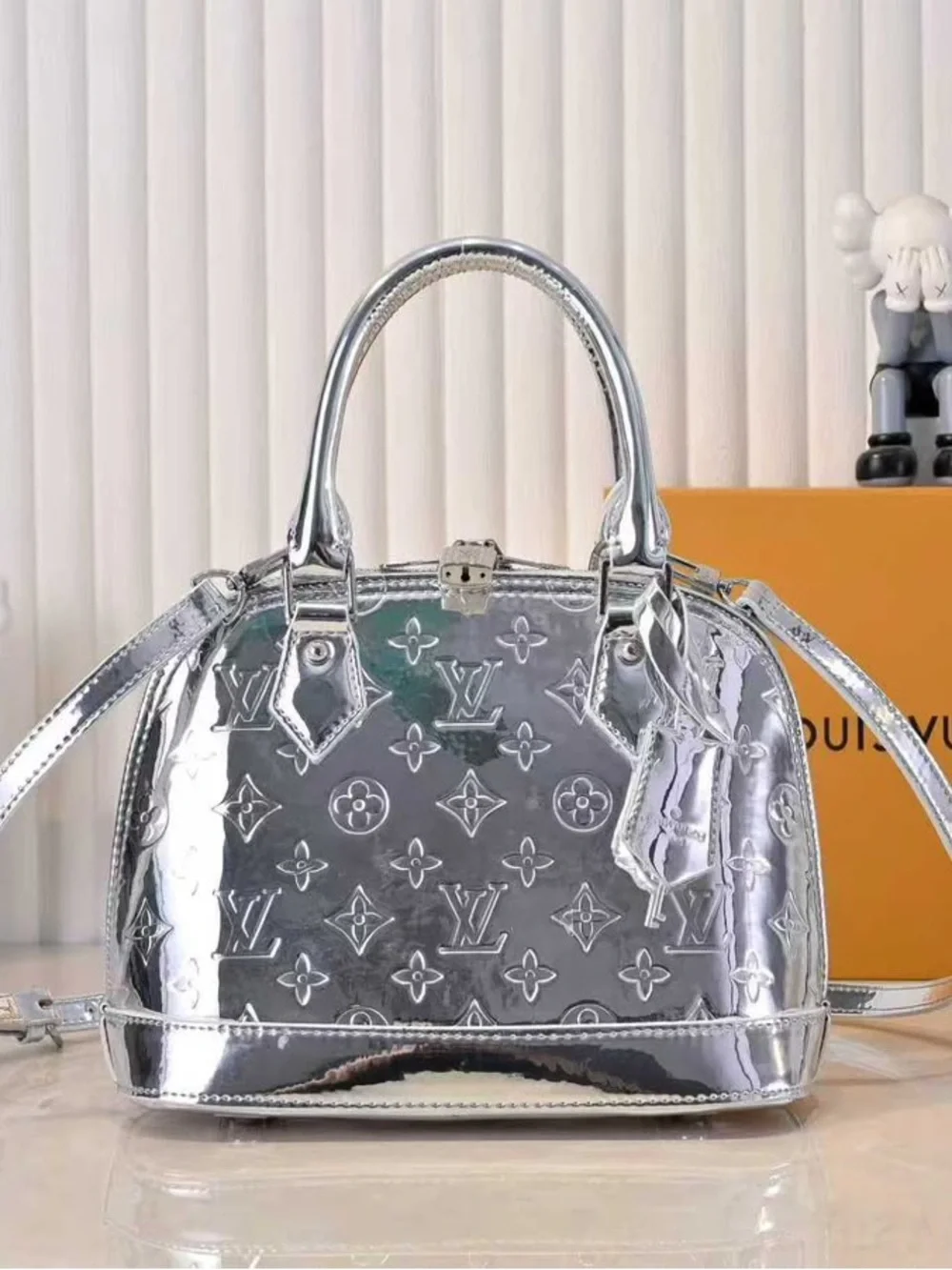 Louis Vuitton Silver Monogram Alma Satchel